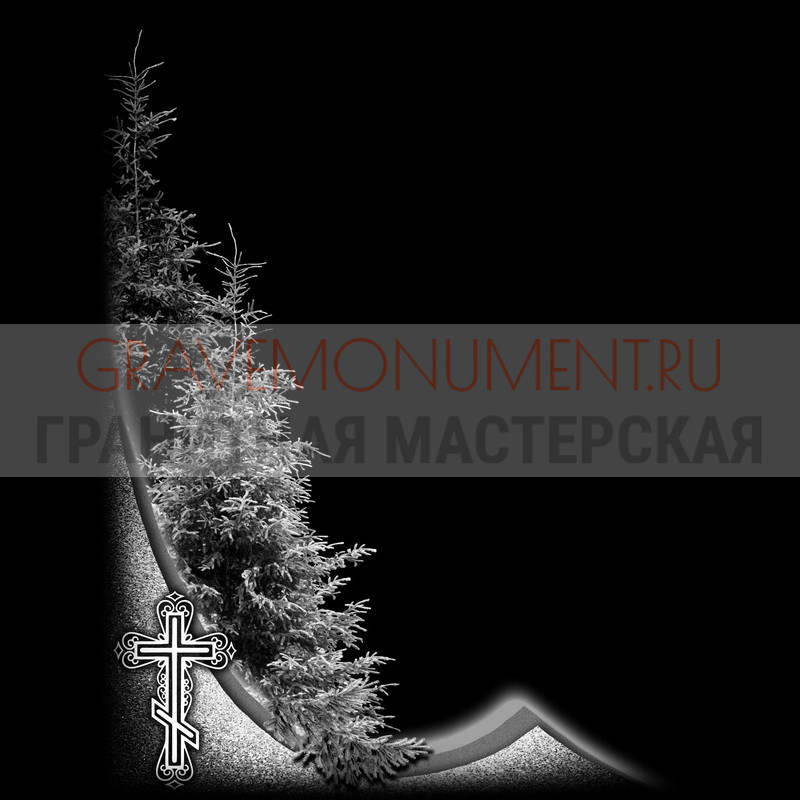 Художественная гравировка пейзаж на памятник Пейзаж на памятник ГП 0110