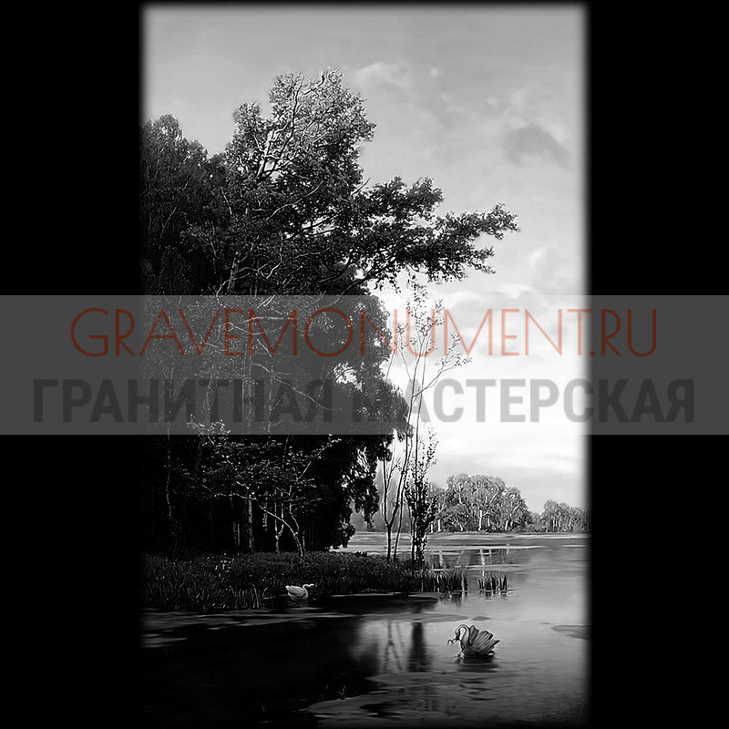 Художественная гравировка пейзаж на памятник Пейзаж на памятник ГП 0448
