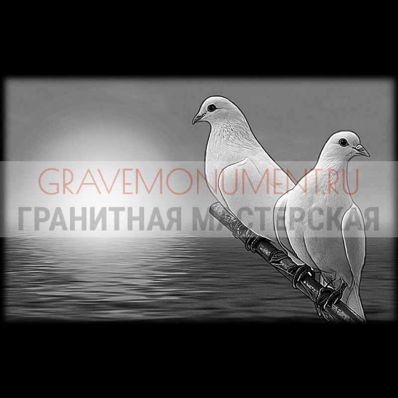 Художественная гравировка пейзаж на памятник Пейзаж на памятник ГП 0575