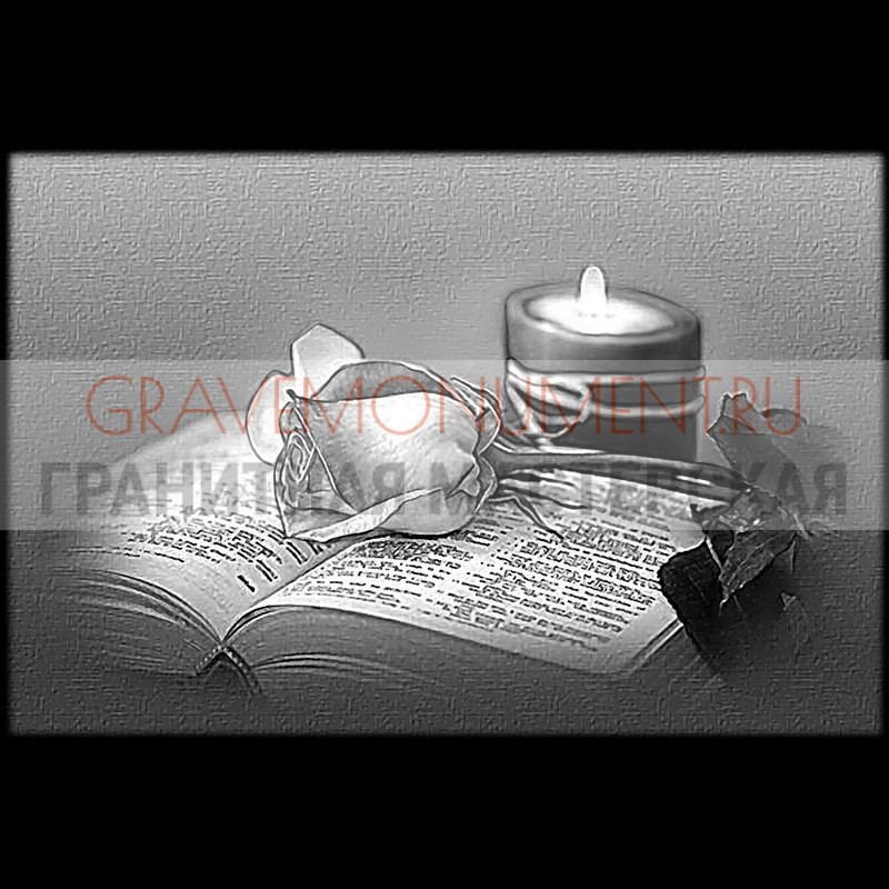 Художественная гравировка пейзаж на памятник Пейзаж на памятник ГП 0634
