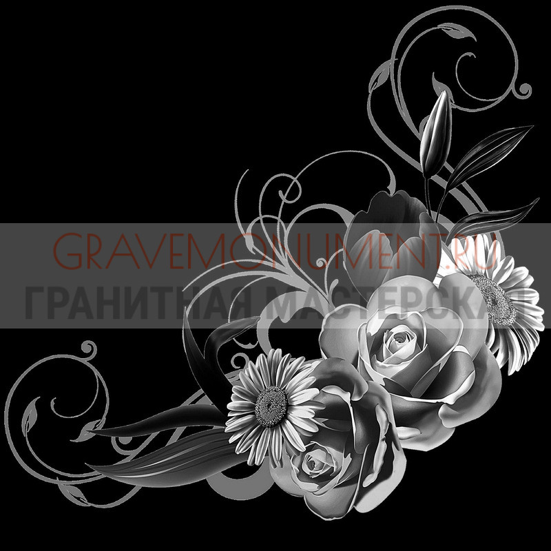 Гравировка виньеток на памятнике Гравировка виньетки ГВ 0114