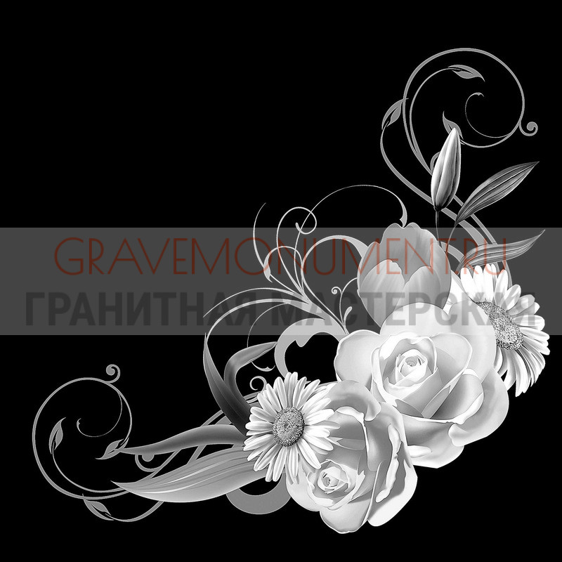 Гравировка виньеток на памятнике Гравировка виньетки ГВ 0129