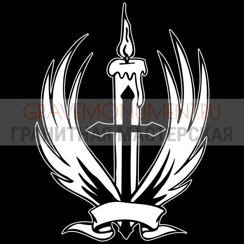Гравировка креста на памятник Крест на памятник ХК 0011