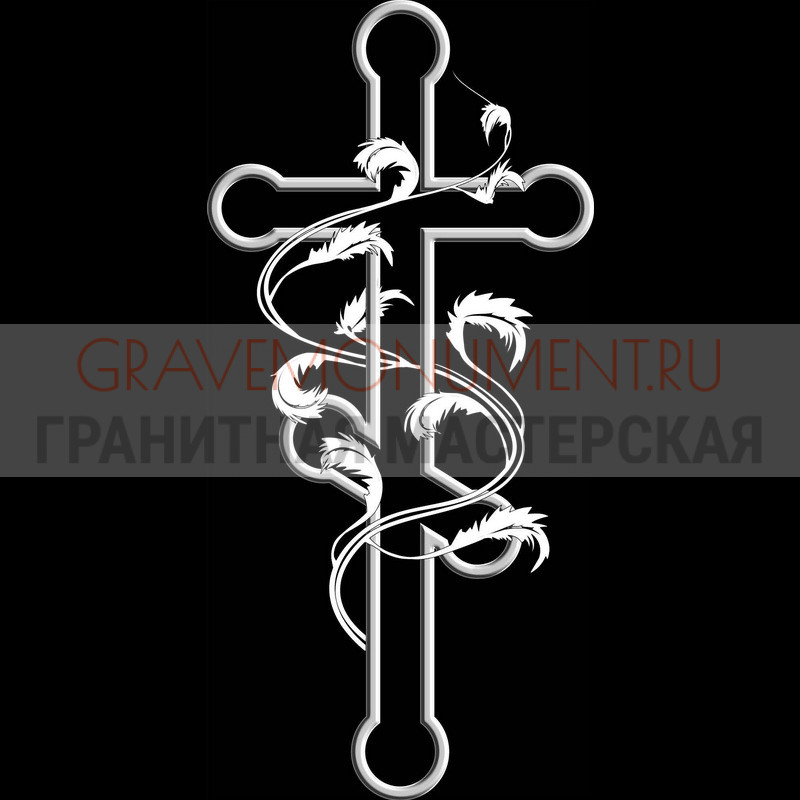 Гравировка креста на памятник Крест на памятник ХК 0104