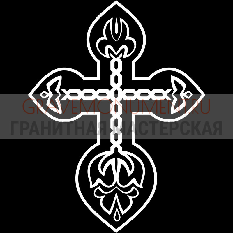 Гравировка креста на памятник Крест на памятник ХК 0106