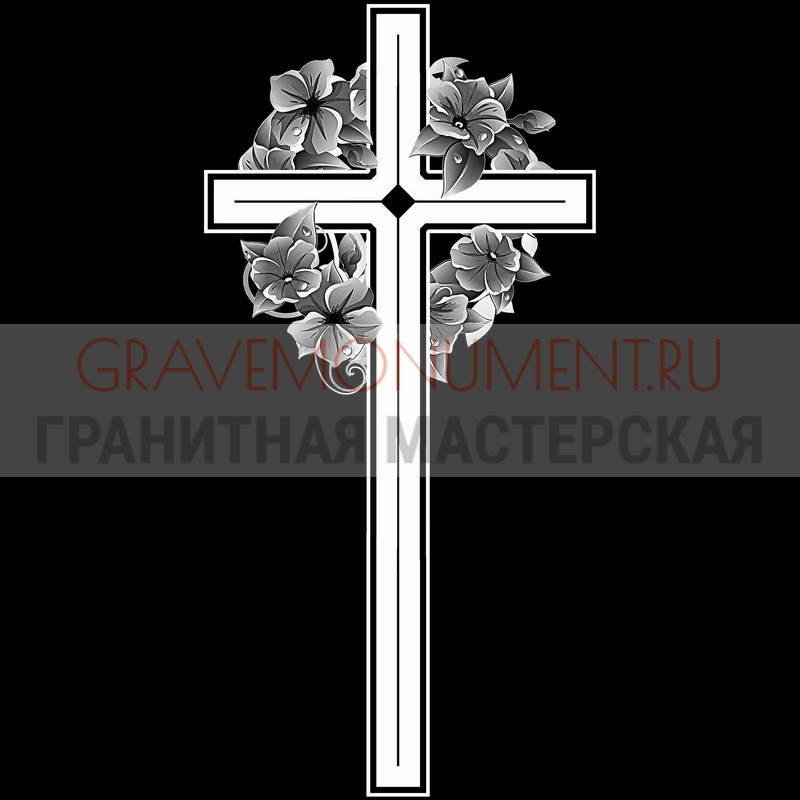 Гравировка креста на памятник Крест на памятник ХК 0120