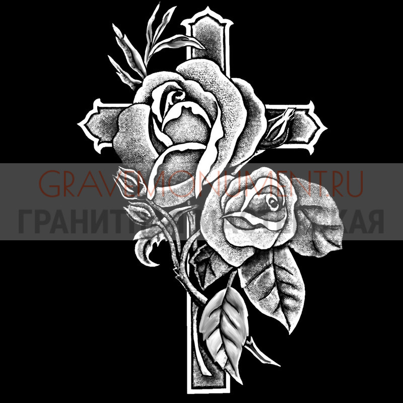 Гравировка креста на памятник Крест на памятник ХК 0126