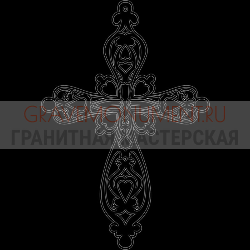 Гравировка креста на памятник Крест на памятник ХК 0127