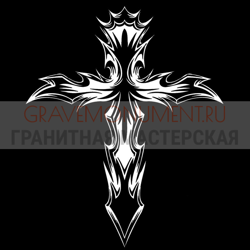 Гравировка креста на памятник Крест на памятник ХК 0129