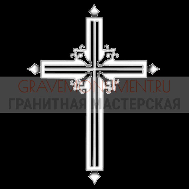 Гравировка креста на памятник Крест на памятник ХК 0130