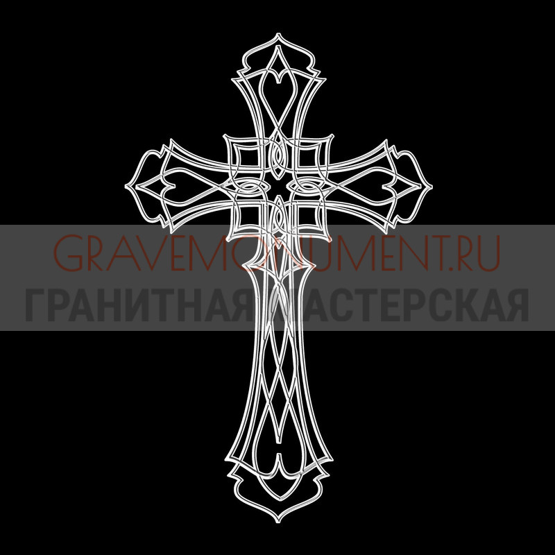 Гравировка креста на памятник Крест на памятник ХК 0133