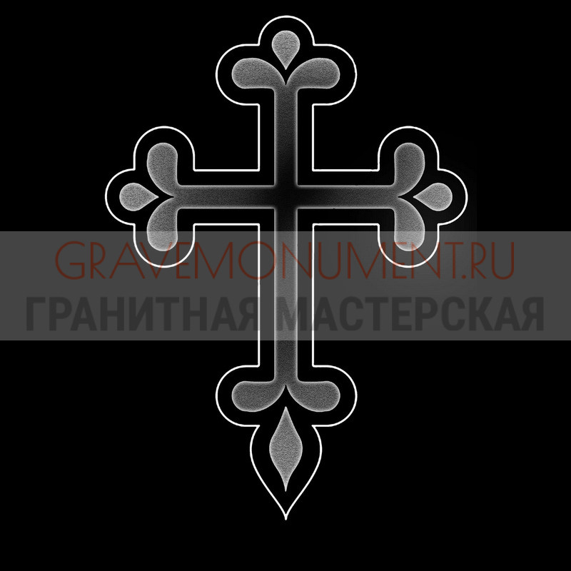 Гравировка креста на памятник Крест на памятник ХК 0154