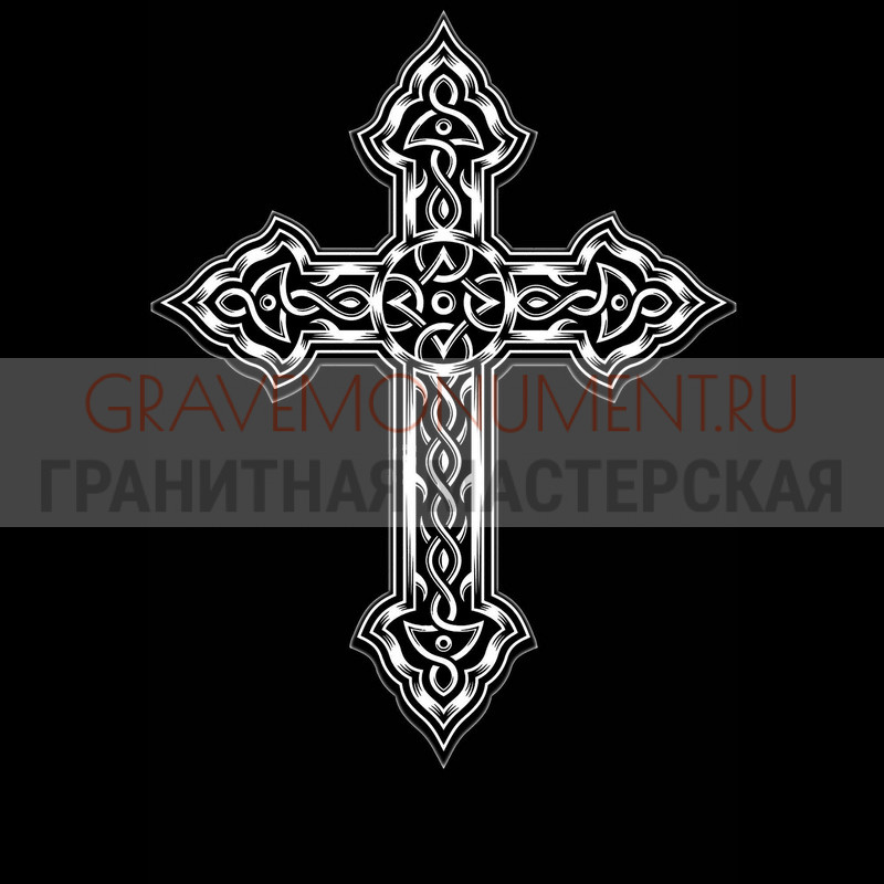 Гравировка креста на памятник Крест на памятник ХК 0162