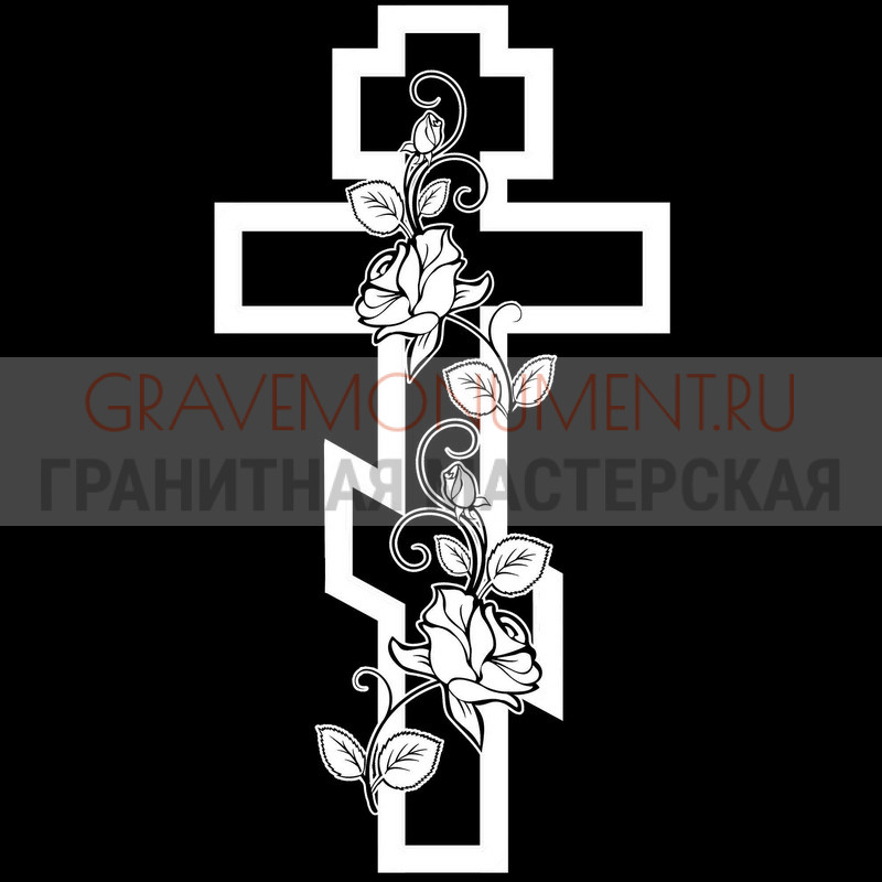 Гравировка креста на памятник Крест на памятник ХК 0171