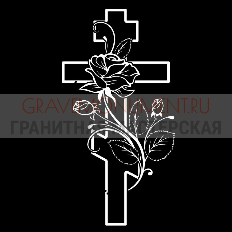 Гравировка креста на памятник Крест на памятник ХК 0172