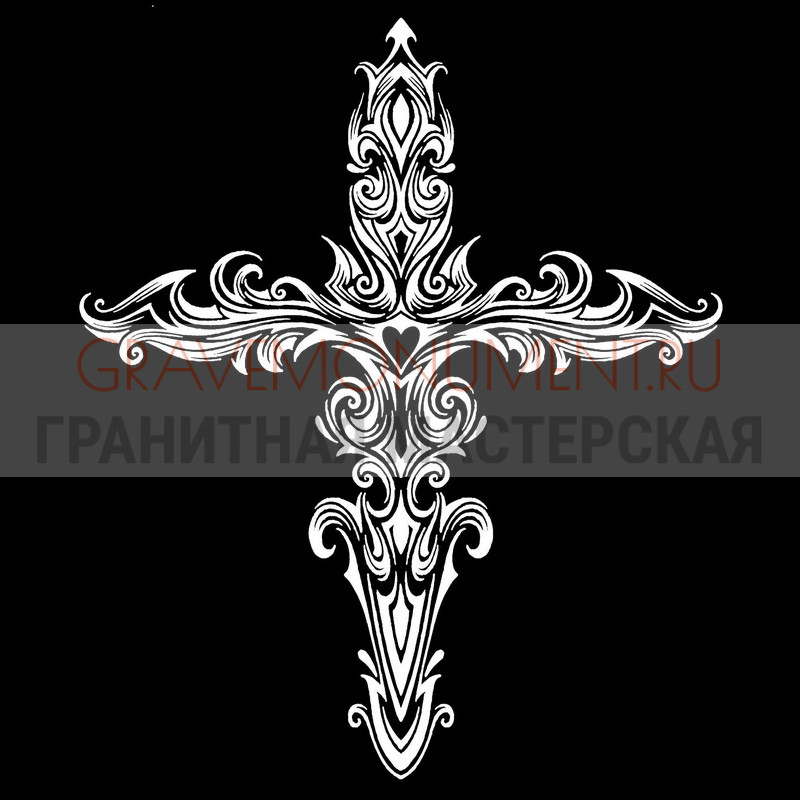 Гравировка креста на памятник Крест на памятник ХК 0194