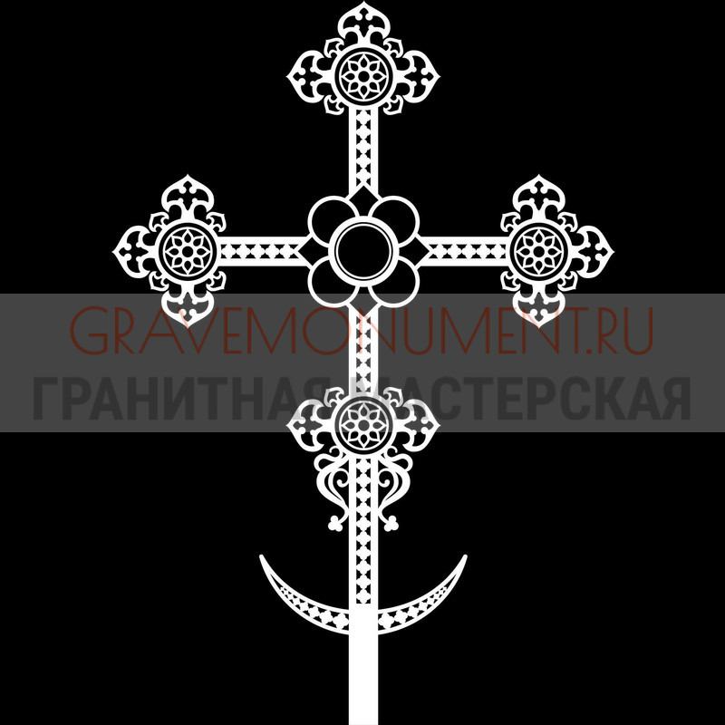 Гравировка креста на памятник Крест на памятник ХК 0206