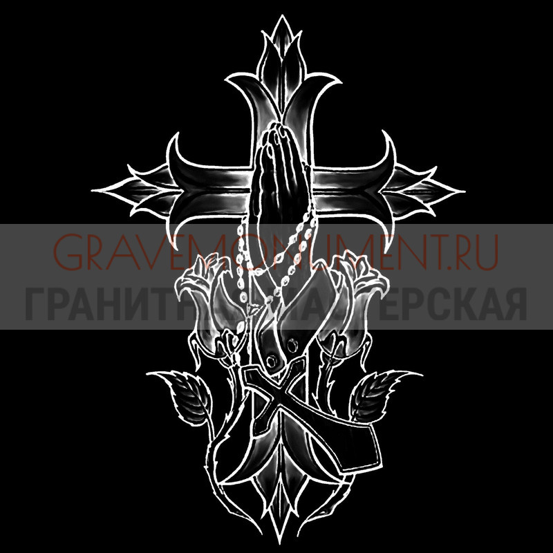Гравировка креста на памятник Крест на памятник ХК 0207