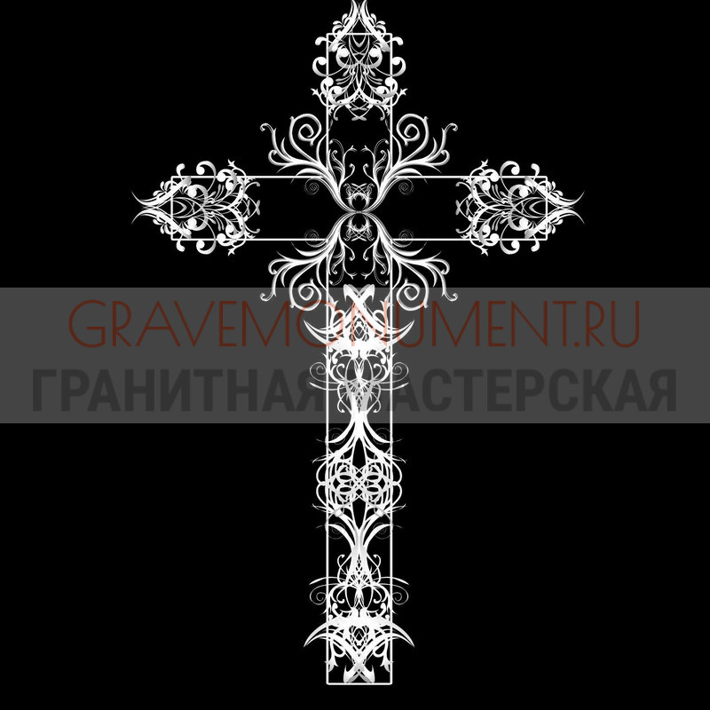 Гравировка креста на памятник Крест на памятник ХК 0223