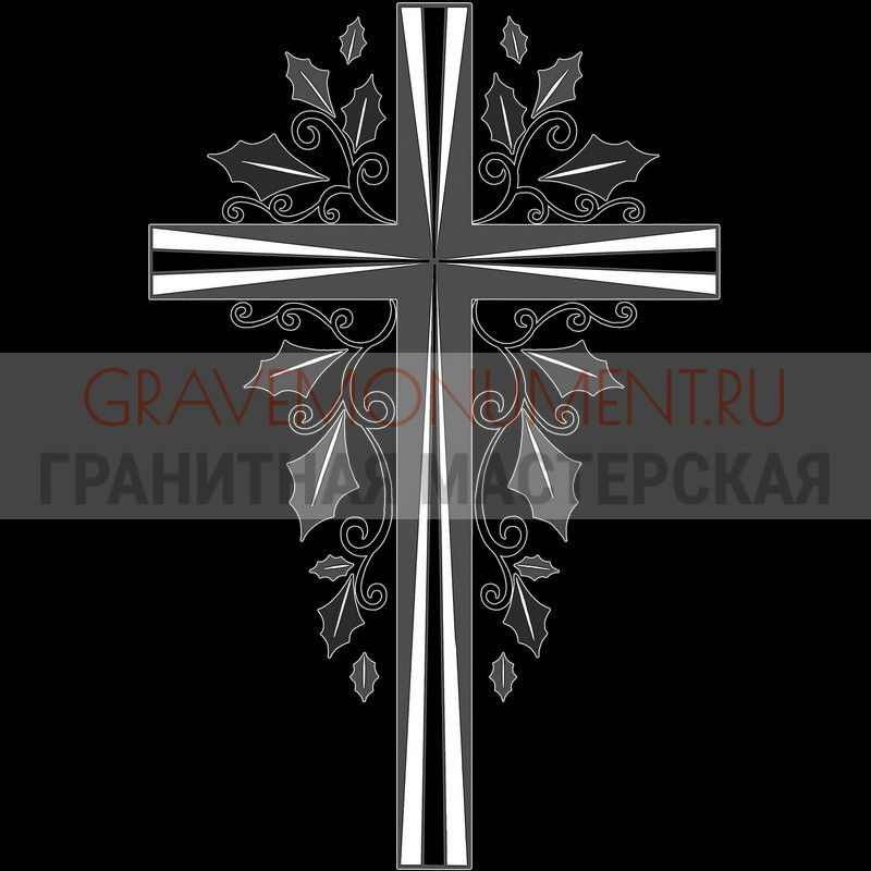 Гравировка креста на памятник Крест на памятник ХК 0227