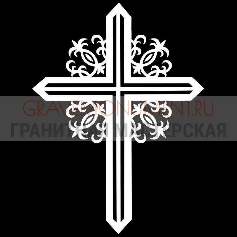 Гравировка креста на памятник Крест на памятник ХК 0236
