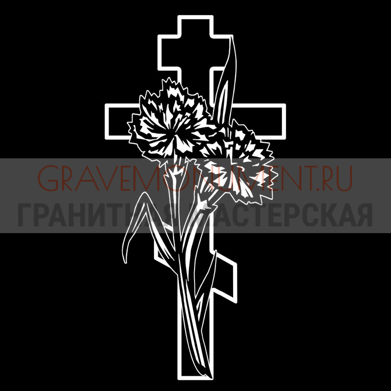 Гравировка креста на памятник Крест на памятник ХК 0280