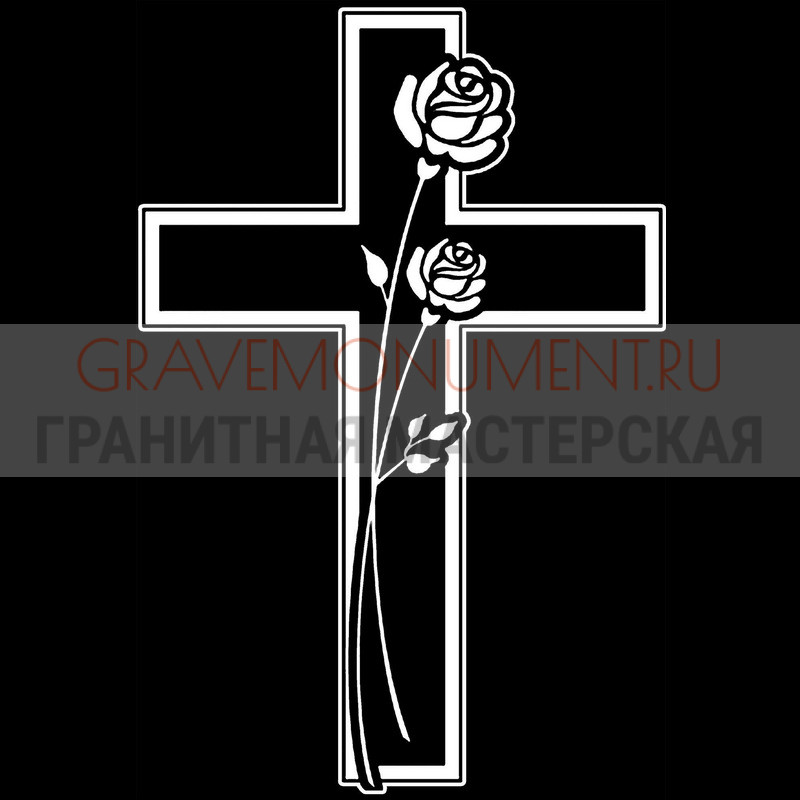 Гравировка креста на памятник Крест на памятник ХК 0289