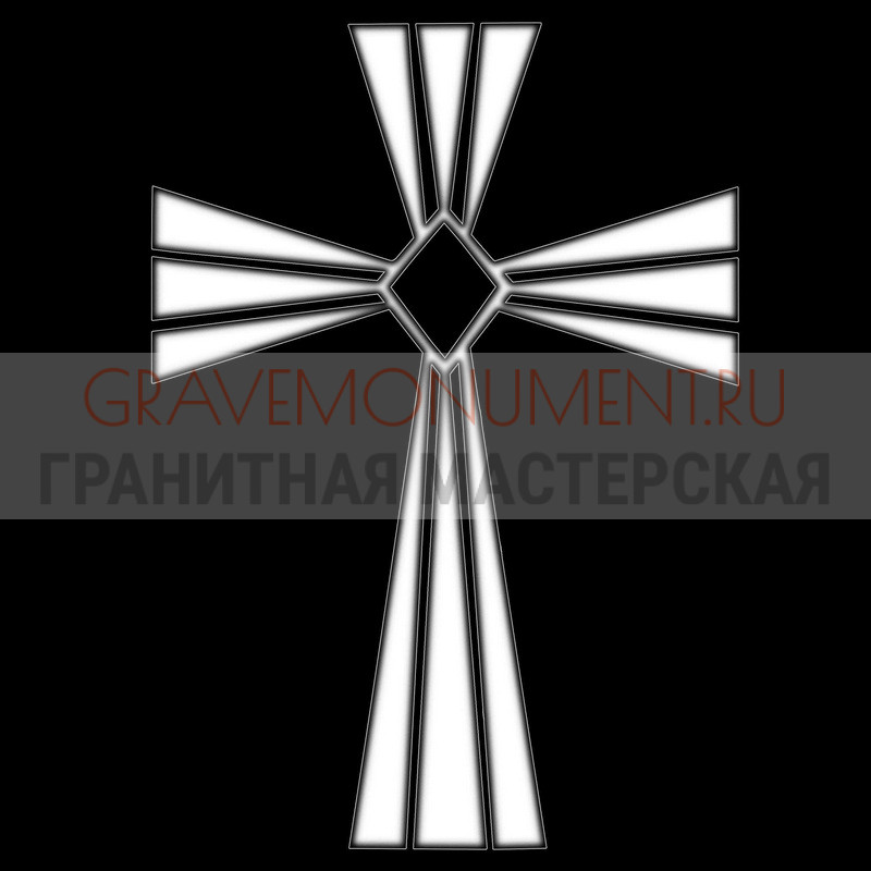 Гравировка креста на памятник Крест на памятник ХК 0292