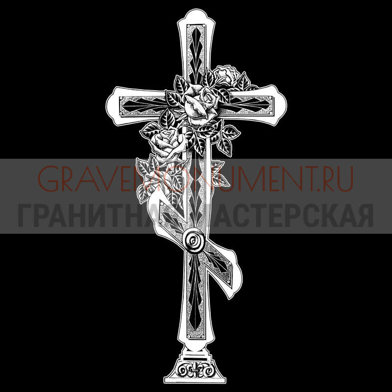 Гравировка креста на памятник Крест на памятник ХК 0296