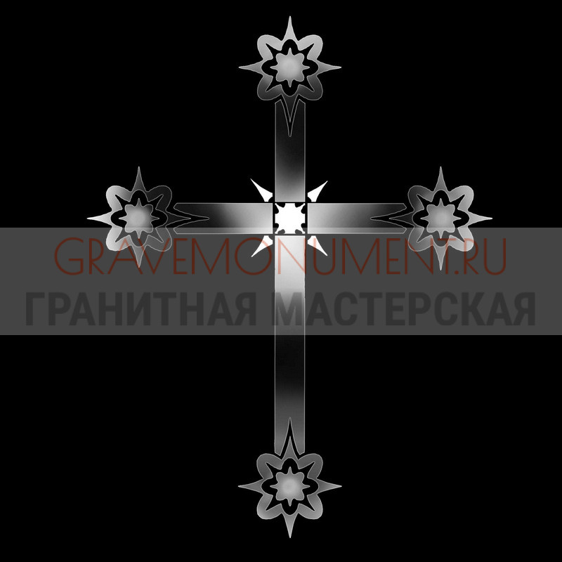 Гравировка креста на памятник Крест на памятник ХК 0307