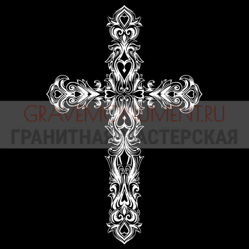 Гравировка креста на памятник Крест на памятник ХК 0309