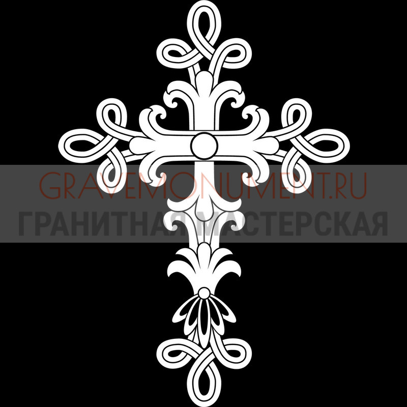 Гравировка креста на памятник Крест на памятник ХК 0316