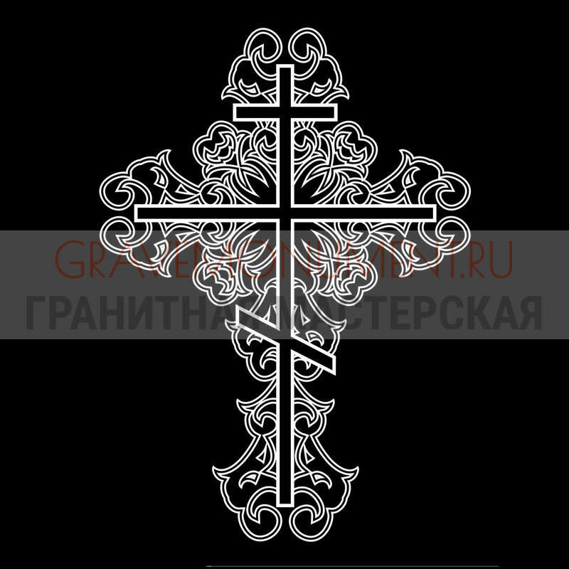 Гравировка креста на памятник Крест на памятник ХК 0319