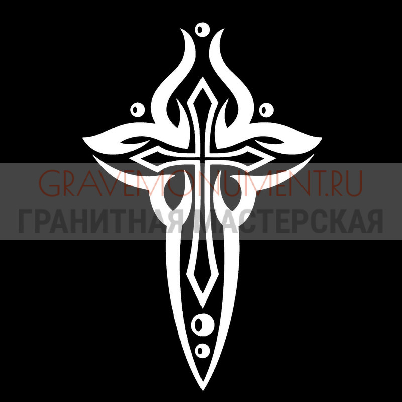 Гравировка креста на памятник Крест на памятник ХК 0328