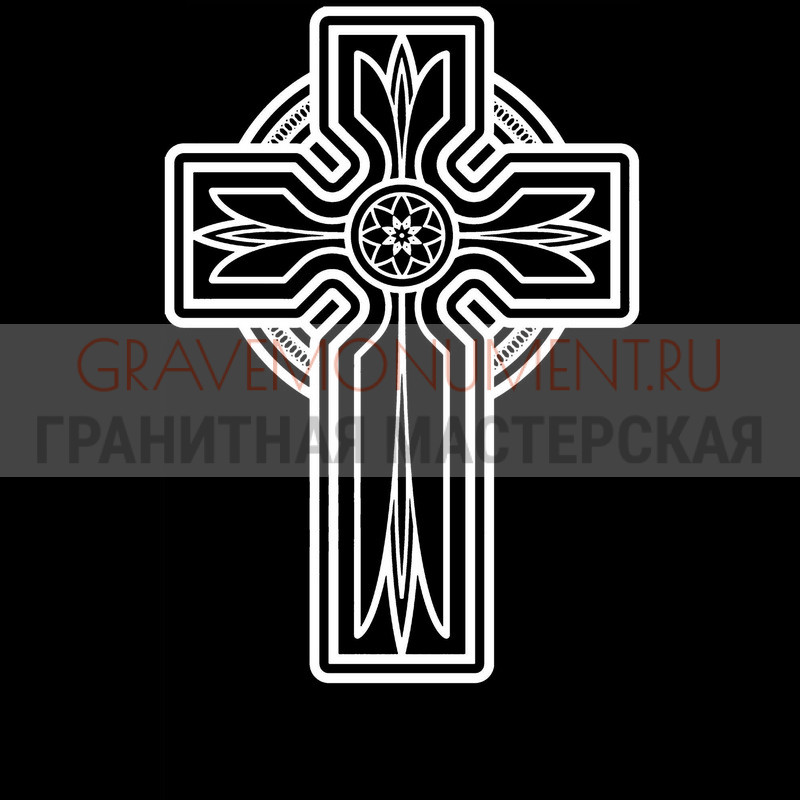 Гравировка креста на памятник Крест на памятник ХК 0332