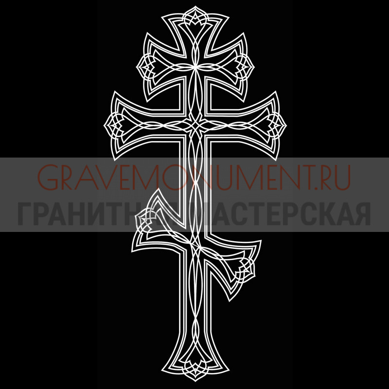 Гравировка креста на памятник Крест на памятник ХК 0339