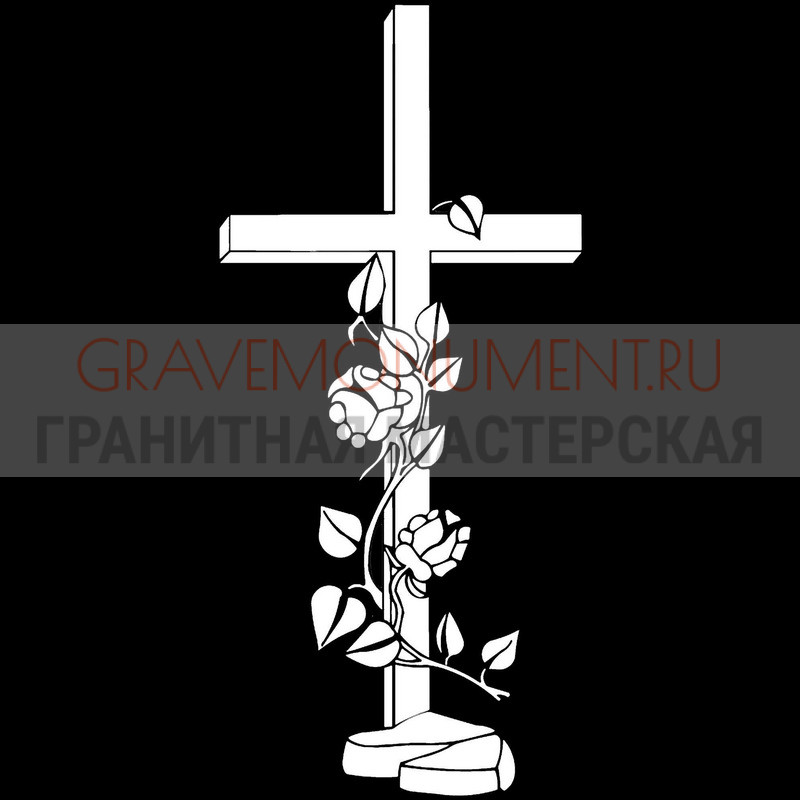 Гравировка креста на памятник Крест на памятник ХК 0350