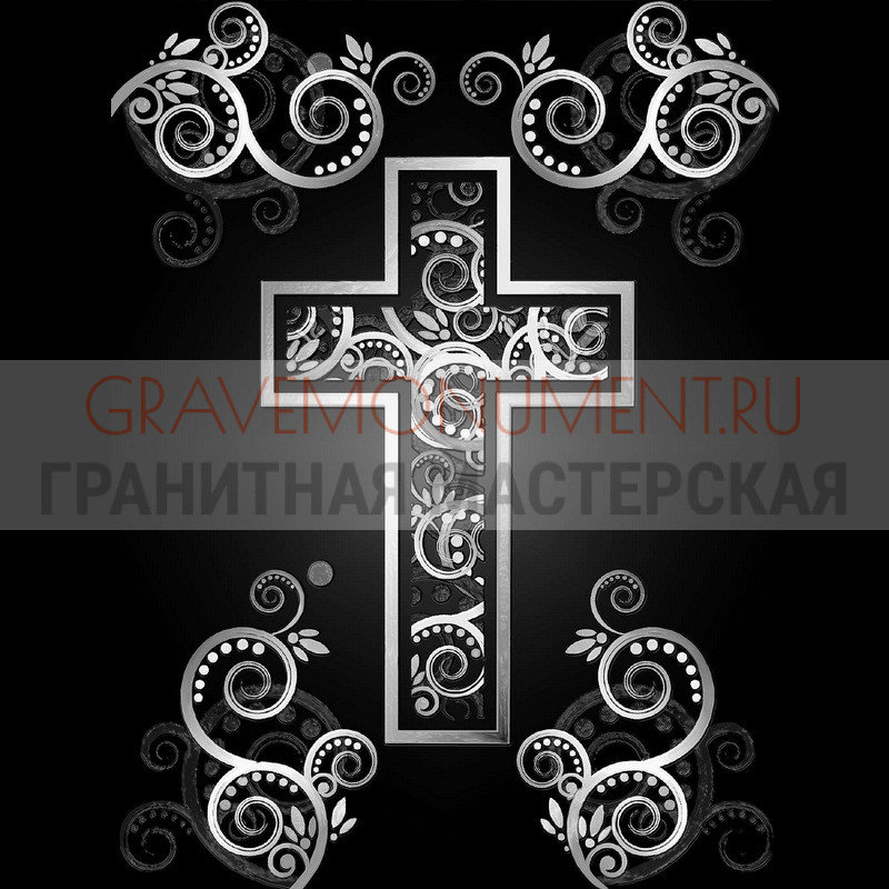 Гравировка креста на памятник Крест на памятник ХК 0354