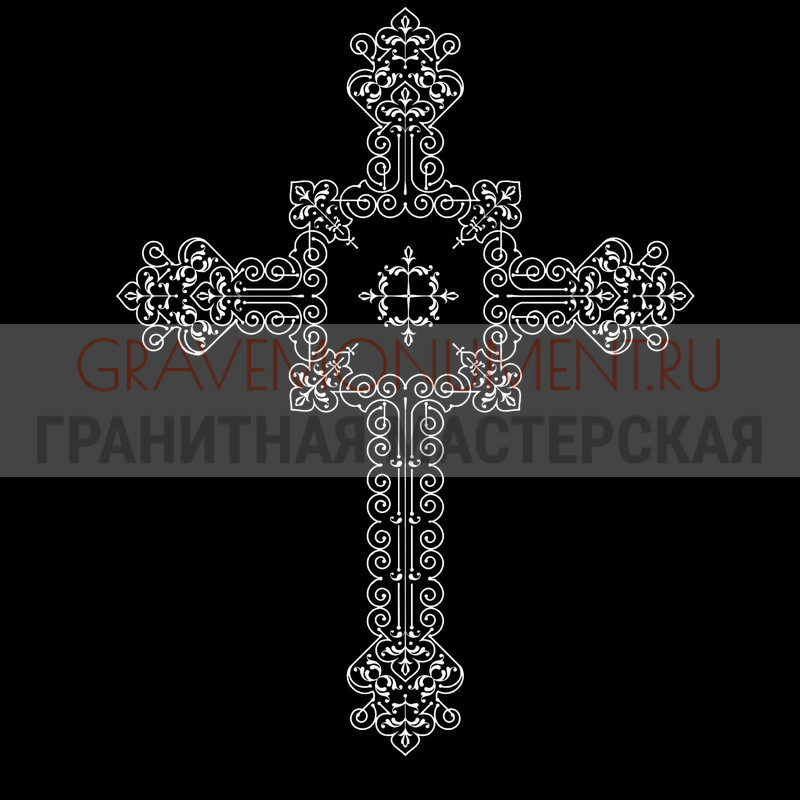 Гравировка креста на памятник Крест на памятник ХК 0357