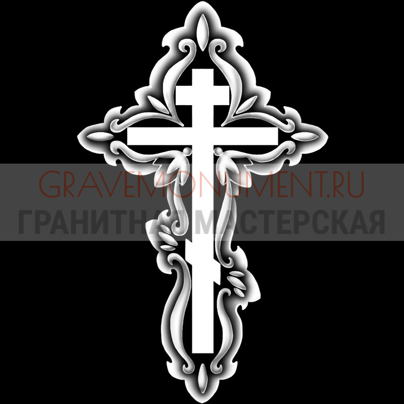 Гравировка креста на памятник Крест на памятник ХК 0360