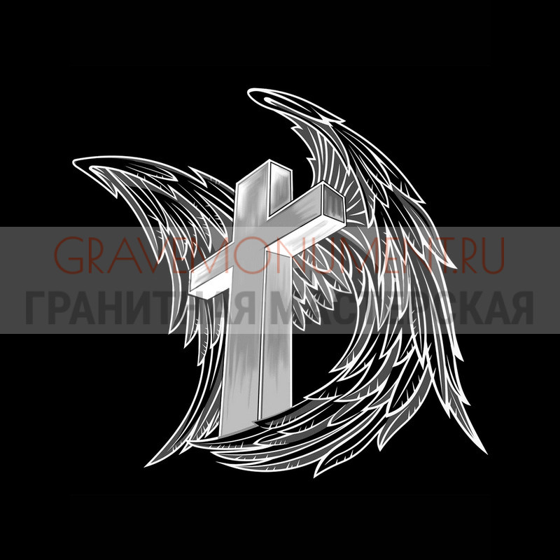 Гравировка креста на памятник Крест на памятник ХК 0386