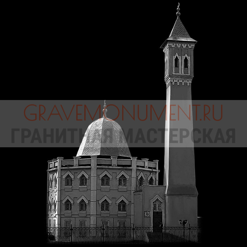 Художественная гравировка мечети на памятник Гравировка мечети ГМ 0004
