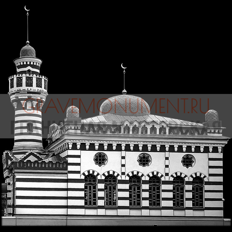 Художественная гравировка мечети на памятник Гравировка мечети ГМ 0009