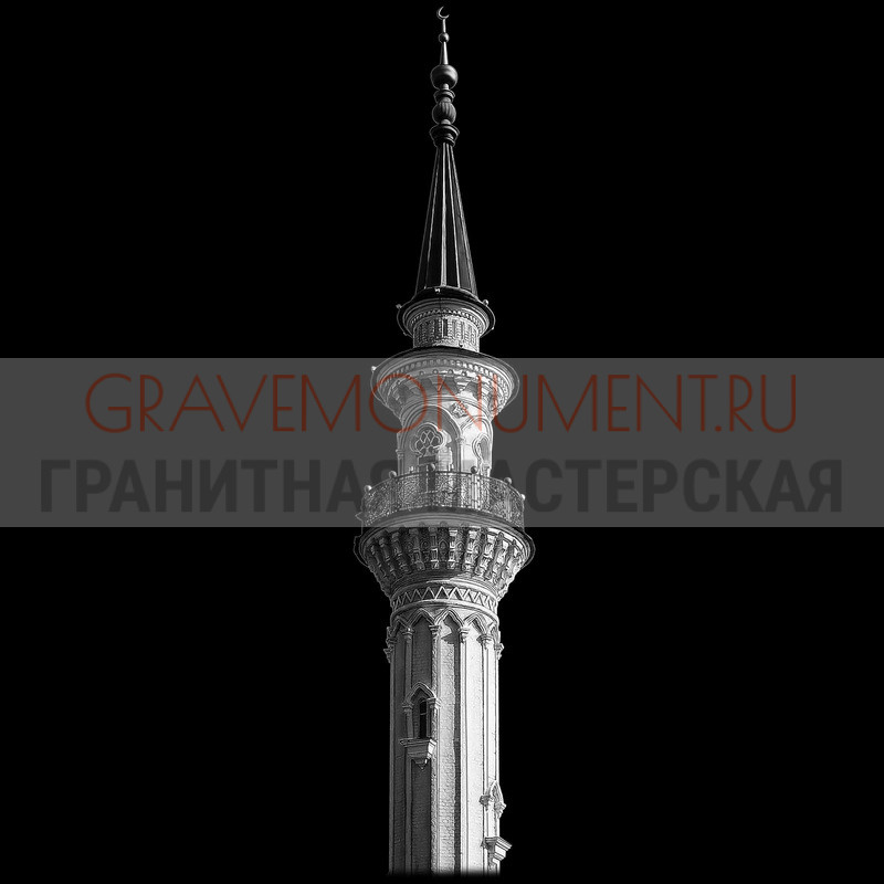 Художественная гравировка мечети на памятник Гравировка мечети ГМ 0036