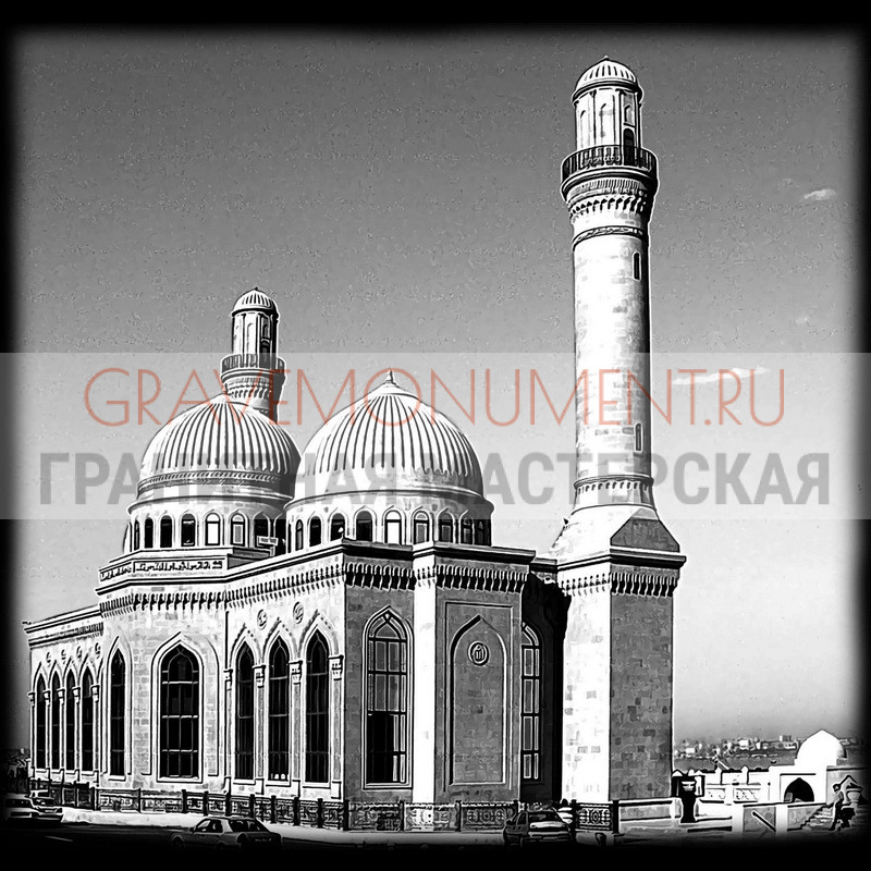 Художественная гравировка мечети на памятник Гравировка мечети ГМ 0069