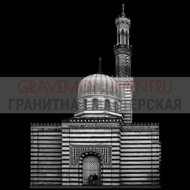 Художественная гравировка мечети на памятник Гравировка мечети ГМ 0082