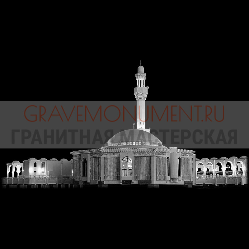 Художественная гравировка мечети на памятник Гравировка мечети ГМ 0109