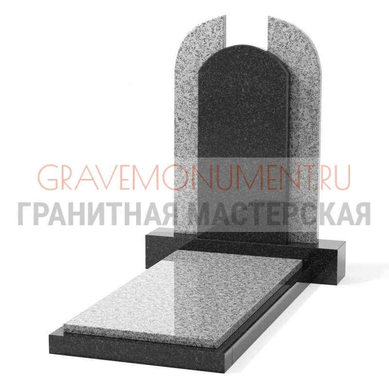 Комбинированный памятник на могилу Комбинированный памятник КП 001 габбро мансур